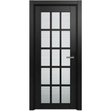 Межкомнатная дверь Status Optima 124, Дуб Чёрный, стекло Канны