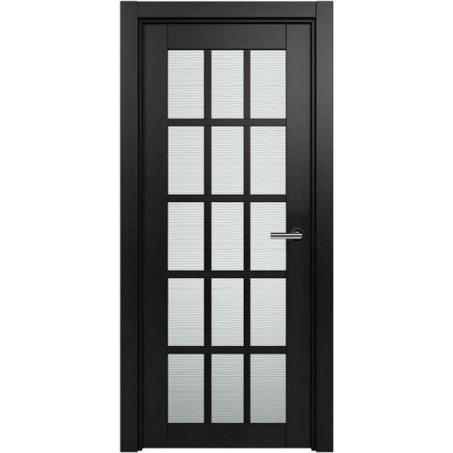 Межкомнатная дверь Status Optima 124, Дуб Чёрный, стекло Канны