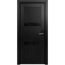 Межкомнатная дверь Status Estetica 832, Дуб Чёрный, стекло Глосс черное