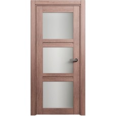Межкомнатная дверь Status Elegant 146, Дуб Капучино, стекло Сатинато белое