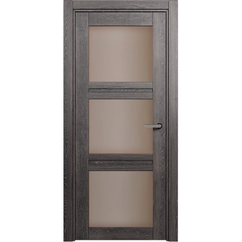 Межкомнатная дверь Status Elegant 146, Дуб Патина, стекло Сатинато бронза