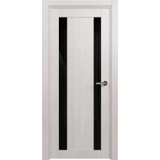 Межкомнатная дверь Status Estetica 822, Дуб Белый, стекло Глосс черное