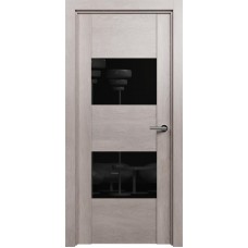 Межкомнатная дверь Status Versia 221, Дуб Серый, стекло Лакобель черное