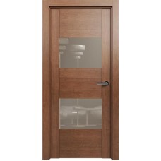 Межкомнатная дверь Status Versia 221, Анегри, стекло Лакобель каппучино