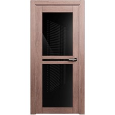 Межкомнатная дверь Status Elegant 143, Дуб Капучино, стекло Триплекс черный