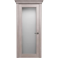 Межкомнатная дверь Status Classic 552, Дуб Серый, стекло Сатинато белое
