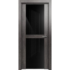 Межкомнатная дверь Status Trend 422, Дуб Патина, стекло Лакобель черное