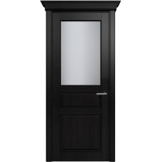 Межкомнатная дверь Status Classic 532, Дуб Чёрный, стекло Сатинато белое матовое