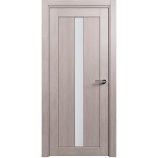 Межкомнатная дверь Status Optima 134, Дуб Серый, стекло Сатинато белое