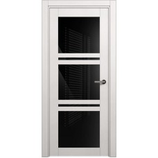 Межкомнатная дверь Status Elegant 147, Дуб Белый, стекло Триплекс черный