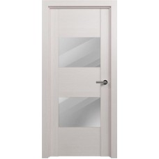 Межкомнатная дверь Status Versia 221, Дуб Белый, стекло Зеркало графит