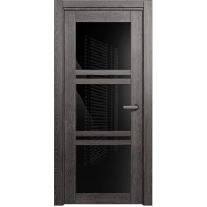 Межкомнатная дверь Status Elegant 147, Дуб Патина, стекло Триплекс черный