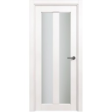 Межкомнатная дверь Status Optima 135, Белый лёд, стекло Сатинато белое