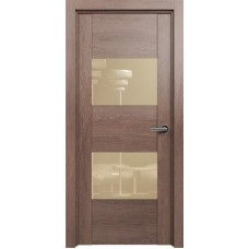 Межкомнатная дверь Status Versia 221, Дуб Капучино, стекло Лакобель бежевое