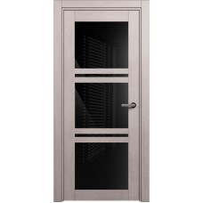 Межкомнатная дверь Status Elegant 147, Дуб Серый, стекло Триплекс черный