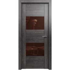 Межкомнатная дверь Status Versia 221, Дуб Патина, стекло Лакобель коричневое