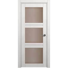 Межкомнатная дверь Status Elegant 146, Дуб Белый, стекло Сатинато бронза