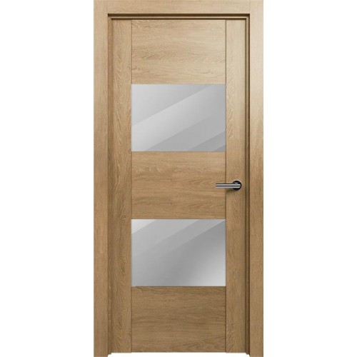 Межкомнатная дверь Status Versia 221, Дуб Светлый, стекло Зеркало графит