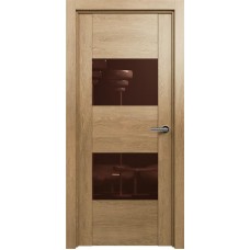 Межкомнатная дверь Status Versia 221, Дуб Светлый, стекло Лакобель коричневое