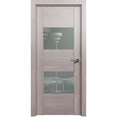 Межкомнатная дверь Status Versia 221, Дуб Серый, стекло Лакобель серое