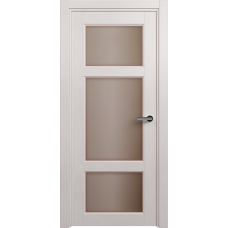 Межкомнатная дверь Status Classic 542, Дуб Белый, стекло Сатинато бронза