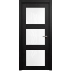 Межкомнатная дверь Status Elegant 146, Дуб Чёрный, стекло Триплекс белый