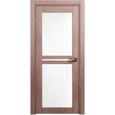Межкомнатная дверь Status Elegant 143, Дуб Капучино, стекло Триплекс белый