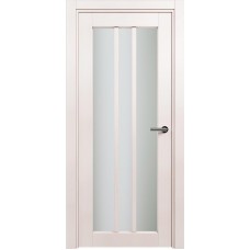 Межкомнатная дверь Status Optima 136, Белый Жемчуг, стекло Сатинато белое