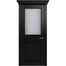 Межкомнатная дверь Status Classic 532, Дуб Чёрный, стекло Алмазная гравировка грань