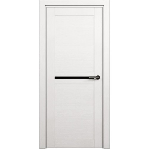 Межкомнатная дверь Status Elegant 142, Дуб Белый, стекло Триплекс черный