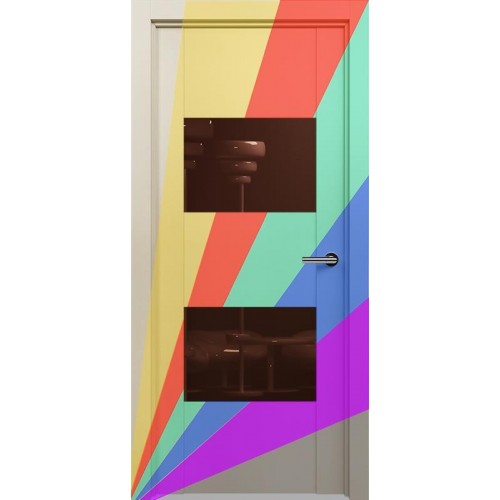 Межкомнатная дверь Status Versia 221, Эмаль. Любой цвет по RAL., стекло Лакобель коричневое