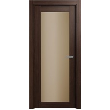 Межкомнатная дверь Status Optima 125, Орех, стекло Сатинато бронза