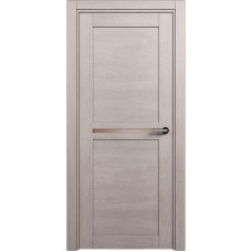 Межкомнатная дверь Status Elegant 142, Дуб Серый, стекло Сатинато бронза