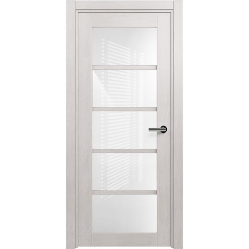 Межкомнатная дверь Status Optima 122, Дуб Белый, стекло Триплекс белый