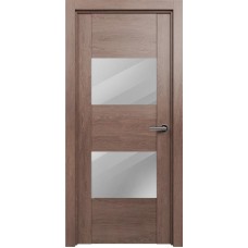Межкомнатная дверь Status Versia 221, Дуб Капучино, стекло Зеркало графит