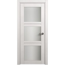 Межкомнатная дверь Status Elegant 146, Дуб Белый, стекло Сатинато белое