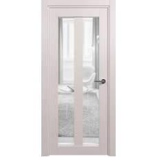 Межкомнатная дверь Status Optima 135, Дуб Белый, стекло Сатинато прозрачное