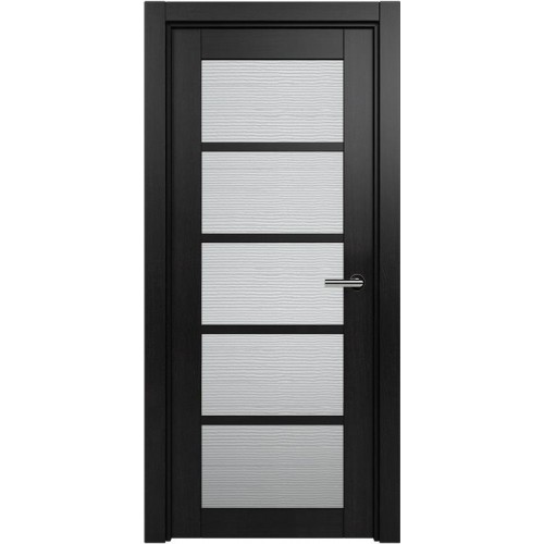 Межкомнатная дверь Status Optima 122, Дуб Чёрный, стекло Канны