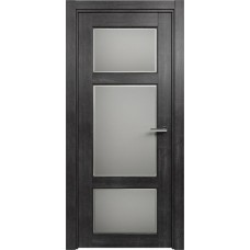 Межкомнатная дверь Status Classic 542, Дуб Чёрный, стекло Фацет