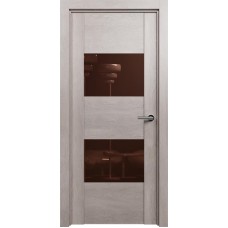 Межкомнатная дверь Status Versia 221, Дуб Серый, стекло Лакобель коричневое