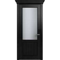 Межкомнатная дверь Status Classic 521, Дуб Чёрный, стекло Сатинато белое матовое