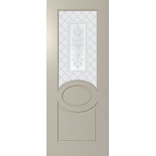 Дверь WanMark Скай-4 светло-серый, сатинат матовый, рис. Ваза