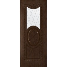 Дверь WanMark Вуаль шпон натур. дуб Каштан, сатинат графит, гравировка рис. 1 (верх)