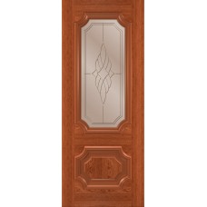 Дверь WanMark Офелия Дуб Коньяк, сатинат бронза, гравировка рис. 2