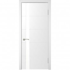 Дверь WanMark Скай-5 белая эмаль стекло белое