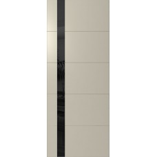 Дверь WanMark Скай-5 светло-серый, стекло лакобель черное