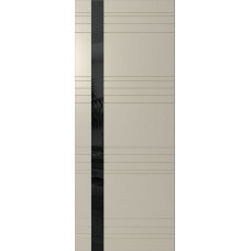Дверь WanMark Скай-6 светло-серый, стекло лакобель черное
