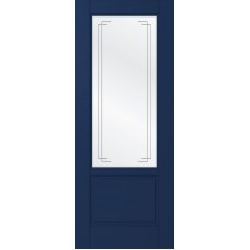 Дверь WanMark Скай-2 синий, сатинат, гравировка рис. 2