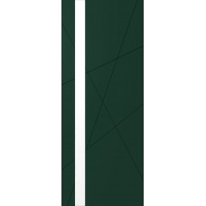 Дверь WanMark Скай-7 зеленый, стекло лакобель белое