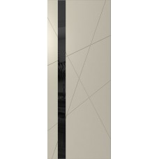 Дверь WanMark Скай-7 светло-серый, стекло лакобель черное